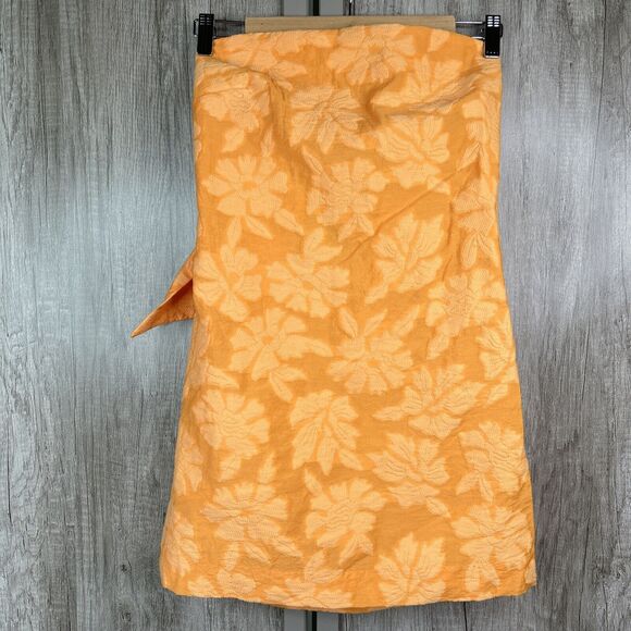 Anthropologie Dress Sz 0 Large Bow Open Back Sleeveless Textured Orange - Picture 3 of 12